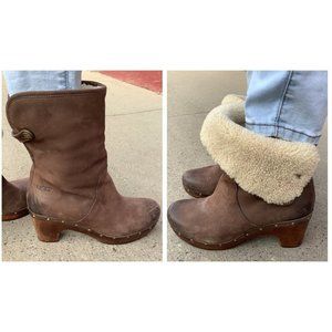UGG Brown Ankle Boots with Cream Lining
